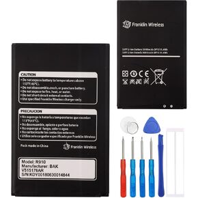 Replacement Battery R910 Compatible with Franklin Wireless R910 V515176AR Mobile Hotspot Battery with Tools