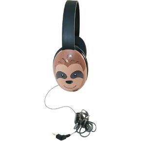 2810 Listening First Headphones, S loth Motif; Adjustable and Flexible Headband; Slotted Baffles in Ear Cups; 3.5mm Plug; 5.5-Foot Attached Cord; Inline Volume Control