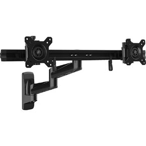 StarTech.com Wall Mount Dual Monitor Arm Articulating Ergonomic VESA Wall Mount for 2X 24 Displays Synchronized Adjustable Crossbar Tilt/Swivel/Rotate- Double Screen Mount Bracket