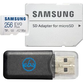 Samsung 256GB MicroSD EVO Plus Memory Card for Action Camera Compatible with GoPro Hero 13 Black, Hero (2024) (MB-MC256SA) U3 V30 Bundle with 1 Everything But Stromboli SD & MicroSDXC Card Reader