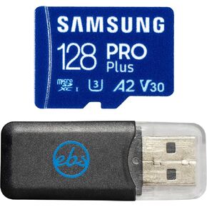Samsung MicroSDXC 128GB Pro Plus Memory Card for Action Camera Compatible with GoPro Hero 13 Black, Hero (2024) (MB-MD128SA) U3 V30 Bundle with 1 Everything But Stromboli SD & MicroSD Card Reader