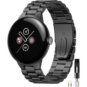 Miimall Metal Band Compatible for Google Pixel Watch 3 45mm 41mm Band, No Gap, Business Stainless Steel Adjustable Wristband Replacement Strap for Pixel Watch 3 41mm/Pixel Watch 2/Pixel Watch 1