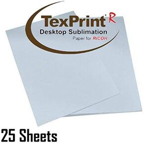 TexPrint DTr Dye Sublimation Paper Heavy for Ricoh and Sawgrass Printers 8.5"X11", Dye Sublimation Transfer Paper(Pack of 55 Sheets) Comes with Innosub Heat Tape Resistant