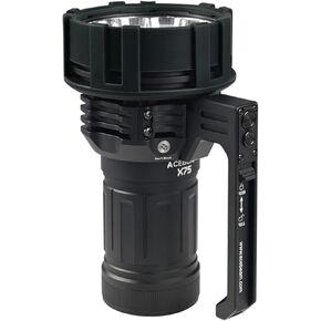 ACEBEAM X75 Brightest Flashlight 80,000 Lumens PD60W USB-C Fast Charging 1.5h Full Charge High Powered Flashlight XHP70.2 LED Powerful Flashlights Detachable Cooling Fan Handheld Searchlight