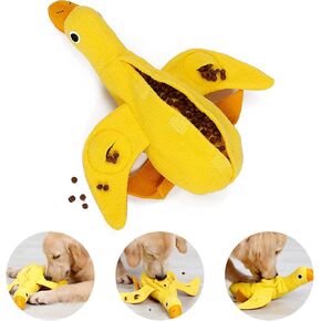 PEDOMUS Plush Dog Toy,Pets Squeaky Training Playing Toys,Treat Dispensing Dog Toy,Durable Chew Toys for Puppies Small Medium Dogs with Duck Shape