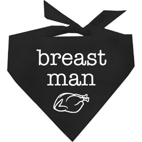 Breast Man Thanksgiving Dog Bandana (Orange, OS 341)
