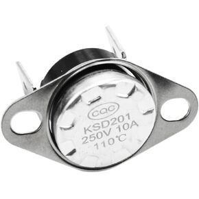 1 Pack KSD201 110-10A Thermostat Temperature Thermal Control Cutoff Switch Sensor Fits for Microwave Thermostat, to many kinds of small appliances