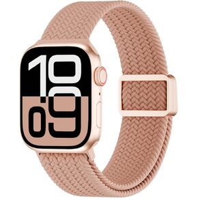 Magnetic Braided Solo Loop Compatible for Apple Watch Band 42mm 41mm 40mm 38mm 46mm 45mm 44mm 49mm, Stretchy Nylon Sport Elastic Strap for iWatch Bands Series 10 9 8 7 6 5 4 3 2 1 SE Ultra Women Men
