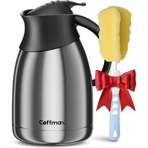 Insulated Thermal Coffee Carafe Pitcher 68 Oz - Double Walled Vacuum Thermos Butler Server – Large Coffee Carafe for Keeping Hot Beverage by Coffmax