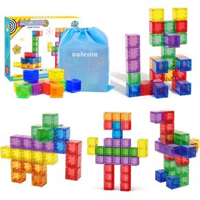 48PCS Magnetic Blocks - 1.38 inch Building Blocks for Toddlers, STEM Building Toys for Kids, Montessori Toys for 2 3 4 5 6+ Year Old, Magnet Sensory Travel Toys Christmas Birthday Gifts for Boys Girls