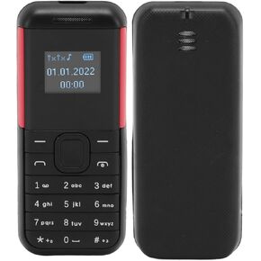 Yunseity Smallest Mobile Phone, Dual Nano SIM Cards Mini 2G GSM Phone with Voice Changer, Clear Voice Unlocked Tiny Mobile Phone for Elderly Kids (Black Red)