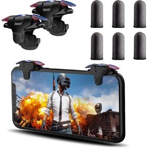 GOFOYO CK3 Mobile Triggers,Mobile Game Controller, Game Trigger for PUBG/Fortnite/Call of Duty,Shooter Sensitive Controller Joysticks Aim & Fire Trigger for iPhone and Android Phone(1 Pair)