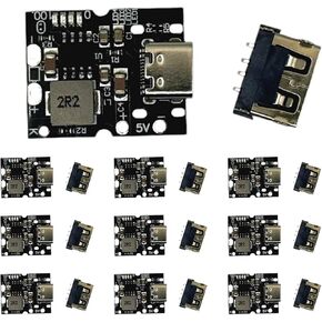 Type-C USB 5V 2A Boost Converter Step-Up Power Module Lithium Battery Charging Protection Board with LED Display Indicator USB for DIY Charger - not Welded - USB for Power Bank for Arduino