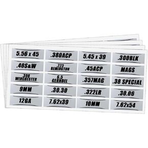 Ammo Identification Decal,Ammo Storage Boxes Vinyl Stickers Set,Caliber Decal Label for Ammo Cans