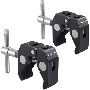 Clips Clamps Camera Mount Clamp - 1/4" and 3/8" Threaded Holes - Crab Clamp Super Clamp for Cameras, Monitor, Umbrellas, Tripods, Hooks, Shelves, Plate Glass, Cross Bars, Tube Rods, Poles