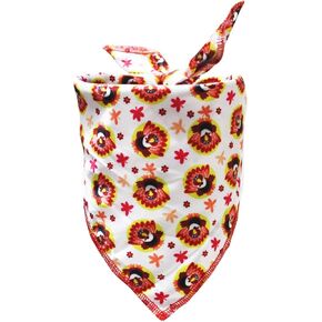 Petitebella Thanksgiving Theme Pet Bandana (Brown/Turkey Face, Medium)