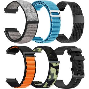 CARBINOX 22mm Durable Bands (6 Pack) – Heavy-Duty, Adjustable Straps for Smartwatches – Secure Fit & Sweat-Resistant