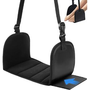 Airplane Foot Hammock Adjustable Foot Rest Hammock,Foot Hammock for Travel Essentials,by Thicked Memory Cotton Filling with Support Plates,Ideal for Resting Your Legs on Long Walks and at The Office