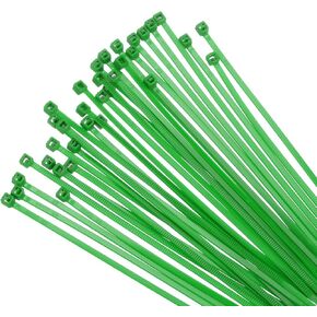 MECCANIXITY 100PCS Cable Zip Ties 10 Inch, Self-Locking Nylon Wire Ties Heavy Duty with 30 LBS Tensile Strength for Indoor and Outdoor, Green