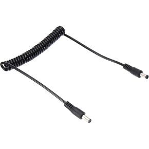 PATIKIL 5Ft 5.5mm x 2.1mm Male to Male DC Power Cable, Wire Adapter Coiled Extension Cable Cord for LED Strip DVR Router Surveillance Camera