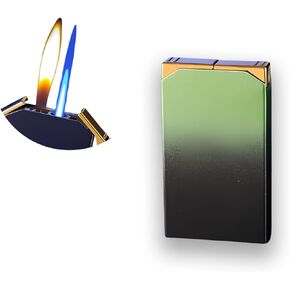 Double Flame Refillable Butane Lighter,Soft/Jet Flame Lighter with Flame Adjustable,Windproof Torch Lighter,Cool Lighter Creative Gift for Men(Without Gas) (03#)