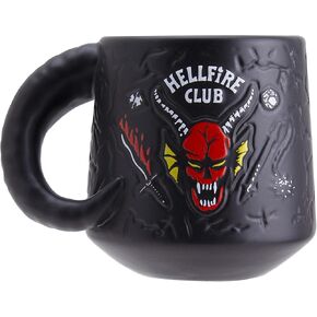 Paladone Stranger Things Hawkins High Hellfire Club Demon Embossed Ceramic Coffee Mug 400ml | Officially Licensed Horror Movie Merchandise