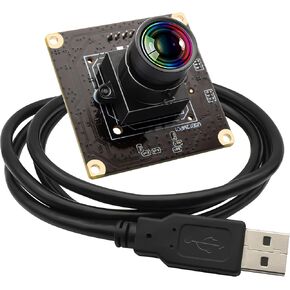 120fps USB Camera Module Wide Angle 100degree Low Distortion Lens Webcam Board for Laptop 11.6mp Lightburn Camera Mini UVC USB2.0 High Speed PC Camera Industrial USB Security Web Camera for Computer
