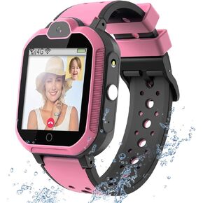 4G GPS Kids Smartwatch Phone - Boys Girls Waterproof Watch with GPS Locator 2 Way Call Camera Voice & Video Chat SOS Alarm Pedometer WiFi Wrist Watch Birthday Back to School for Students,4G Pink