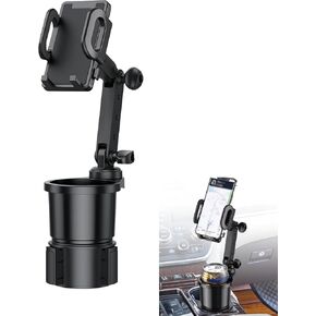 1 PC Car Cup Holder, Multifunctional Vehicle Smartphone Holder, Foldable Waterproof Design, Universal Shockproof Anti-Slip Adjustable Automotive Mobile Phone Mount (Black)
