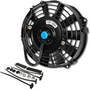 DNA Motoring RAF-16-BL+FMK-X2 2Pcs 16" Inch Electric Radiator Cooling Fan kit (Blue)