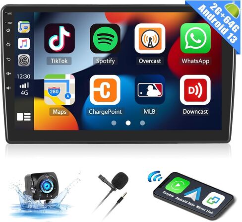 UNITOPSCI 2G+64G Android 13 Car Stereo for Jeep Wrangler JK/Dodge RAM/Chrysler 300C with Wireless CarPlay Android Auto, 10.1" 1080P Touchscreen Car Radio, Bluetooth/GPS/WiFi/HiFi/FM/RDS, Camera/SWC in Saudi Arabia