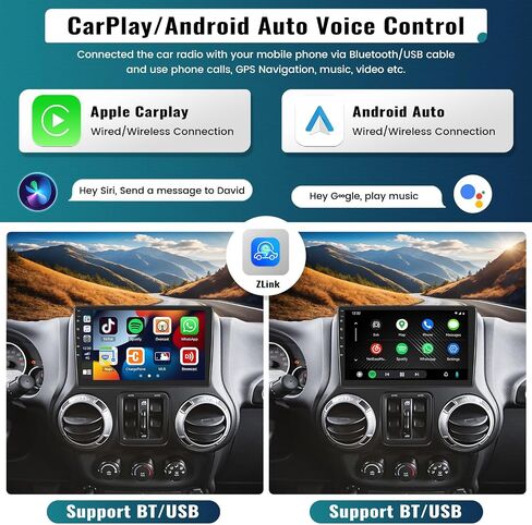 UNITOPSCI 2G+64G Android 13 Car Stereo for Jeep Wrangler JK/Dodge RAM/Chrysler 300C with Wireless CarPlay Android Auto, 10.1" 1080P Touchscreen Car Radio, Bluetooth/GPS/WiFi/HiFi/FM/RDS, Camera/SWC in Saudi Arabia