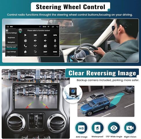 UNITOPSCI 2G+64G Android 13 Car Stereo for Jeep Wrangler JK/Dodge RAM/Chrysler 300C with Wireless CarPlay Android Auto, 10.1" 1080P Touchscreen Car Radio, Bluetooth/GPS/WiFi/HiFi/FM/RDS, Camera/SWC in Saudi Arabia