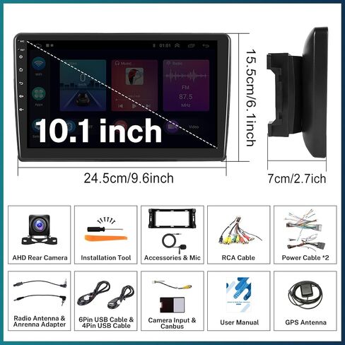UNITOPSCI 2G+64G Android 13 Car Stereo for Jeep Wrangler JK/Dodge RAM/Chrysler 300C with Wireless CarPlay Android Auto, 10.1" 1080P Touchscreen Car Radio, Bluetooth/GPS/WiFi/HiFi/FM/RDS, Camera/SWC in Saudi Arabia