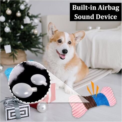 لعبة الكلب القطيفة من أنديكر مع مصدر صرير للكلاب الصغيرة، لعبة الكلب القطيفة مع حبل داخلي، لعبة تصدر صوتًا تفاعلية للحيوانات الأليفة الصغيرة والمتوسطة الحجم، ألعاب المضغ الناعمة للجراء وقت الملل (أزرق، L) in Kuwait