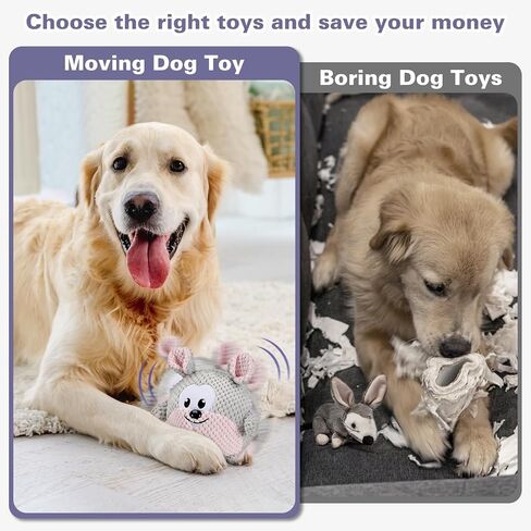 ciyvolyeen ألعاب الكلب التفاعلية للملل النشطة تتحرك الماوس أفخم لعبة الكلب كذاب لعبة الكلب القابلة لإعادة الشحن التلقائي المتداول الكرة مضغ لعبة لجرو الكلب سلالات صغيرة متوسطة كبيرة in Kuwait