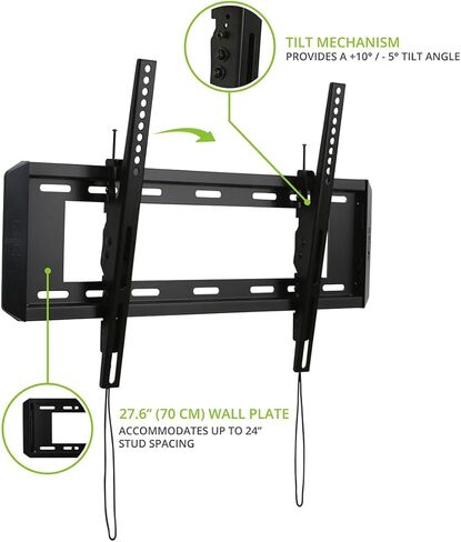 Kanto T3760 Tilting Mount for 37-60 Inch TVs | Black in Kuwait