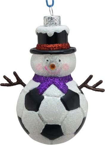 Kurt Adler Noble Gems Glass Soccer Snowman Ornament in Saudi Arabia