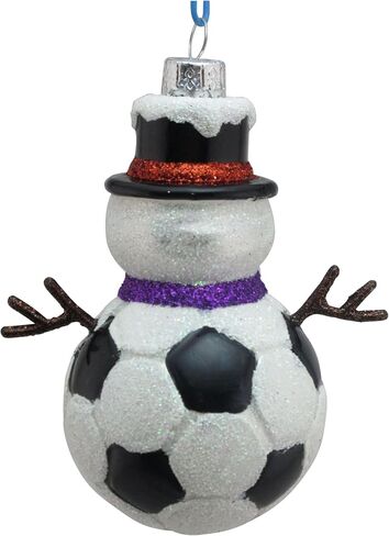Kurt Adler Noble Gems Glass Soccer Snowman Ornament in Saudi Arabia