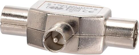 Bingfu 2-Way PAL TV IEC DVB-T Antenna Coaxial Splitter 1 Female to 2 Male RF Indoor Adapter Connector 1 GHz 5-1000 MHz for Foxtel Optus CATV SAT DTV Connections in Saudi Arabia