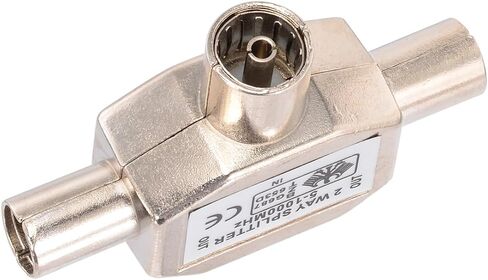 Bingfu 2-Way PAL TV IEC DVB-T Antenna Coaxial Splitter 1 Female to 2 Male RF Indoor Adapter Connector 1 GHz 5-1000 MHz for Foxtel Optus CATV SAT DTV Connections in Saudi Arabia