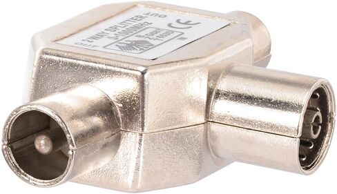 Bingfu 2-Way PAL TV IEC DVB-T Antenna Coaxial Splitter 1 Female to 2 Male RF Indoor Adapter Connector 1 GHz 5-1000 MHz for Foxtel Optus CATV SAT DTV Connections in Saudi Arabia