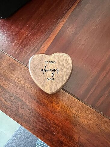 Wooden Heart shape Ring box Engraved for Proposal, Engagement, Wedding (will you marry me) in Saudi Arabia