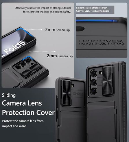 مشبك حزام Vihibii لهاتف Samsung Galaxy Z Fold 5، حزام متين وقابل للدوران وقابل للإزالة متوافق مع Galaxy Z Fold 5 2024، أسود in Saudi Arabia