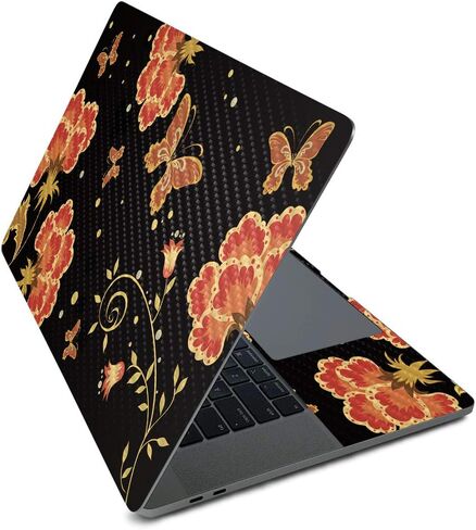 MightySkins Carbon Fiber Skin for Apple MacBook Pro 16" (2020) - Blue Petals | Protective, Durable Textured Carbon Fiber Finish | Easy to Apply, Remove, and Change Styles | Made in The USA in Saudi Arabia