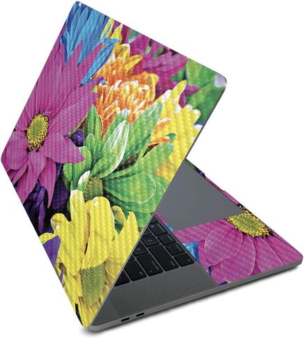 MightySkins Carbon Fiber Skin for Apple MacBook Pro 16" (2020) - Blue Petals | Protective, Durable Textured Carbon Fiber Finish | Easy to Apply, Remove, and Change Styles | Made in The USA in Saudi Arabia
