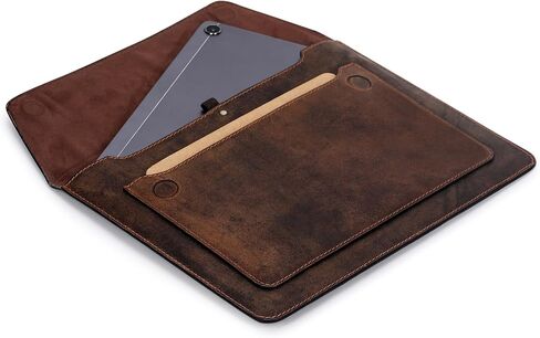 Leather ipad Sleeve Compatible with iPad 12 Pro 3/4/5/6 Gen Remarkable 2 case ipad 11 case Leather Tablet Sleeve for Men and Women - Brown in Saudi Arabia