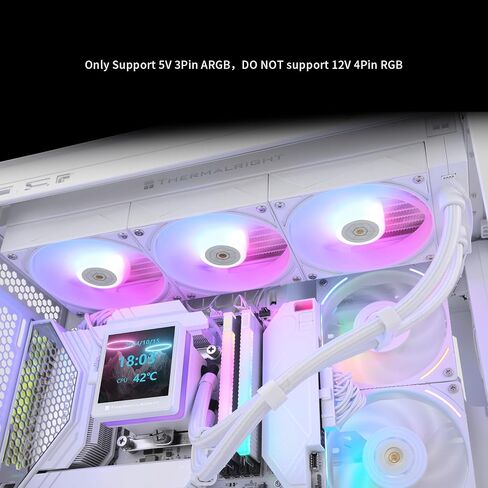 مبرد Thermalright Grand Vision 360 ARGB White CPU AIO Cooler، نظام تبريد مياه بمواصفات PC 360، شاشة IPS LCD بدقة 480x480 و3.4 بوصة، لـ AM4/AM5 وIntel LGA1700/1851، مضخة عالية الأداء in Saudi Arabia