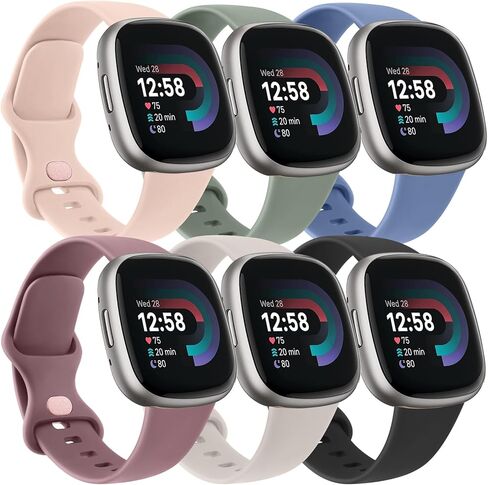 Vancle Bands for Fitbit Versa 4 / Versa 3 Bands, Fitbit Sense 2 / Sense Bands Women Men[6 Pack], Classic Soft Sport Replacement Strap for Fitbit Sense 2 / Versa 4 Smart Watch in Kuwait