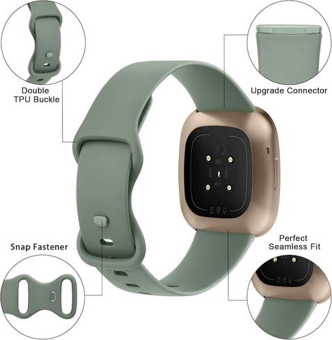 Vancle Bands for Fitbit Versa 4 / Versa 3 Bands, Fitbit Sense 2 / Sense Bands Women Men[6 Pack], Classic Soft Sport Replacement Strap for Fitbit Sense 2 / Versa 4 Smart Watch in Kuwait